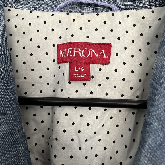 Merona size Large chambray jacket - Picture 2 of 3